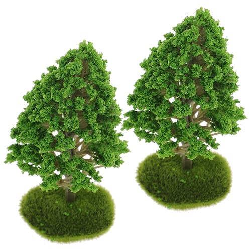 Lurrose 8 Stück Baum-Modell-Miniaturen Miniatur-Modell-Bäume Mini-Sandtisch-Modell Grün-Dekor Baby-Puppen-Zubehör Landschafts-Dekor Künstliche Baby-Jungen-Kunststoff-Baum-Dekoration von Lurrose