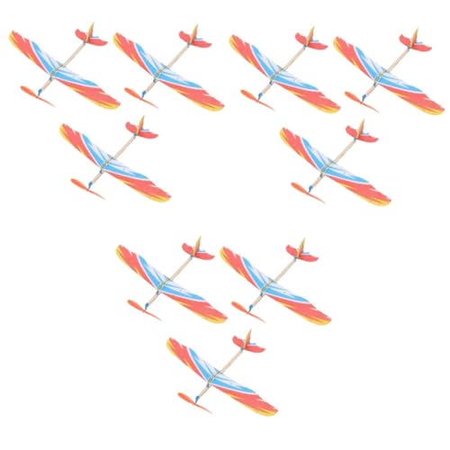 Lurrose 9 STK Modellflugzeug Flugzeuge aus Balsaholz Flugspielzeug für Kinder Mini Kinderspielzeug Spielzeuge Lernspielzeug DIY-Modell Gummiband Segelflugzeug angetriebene Flugzeuge Bambus von Lurrose
