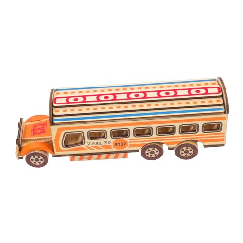 Lurrose Autospielzeug für zu Hause Bus kinderspielzeug Spielzeugautomodell Fantasiespielzeug Kinderautomodell Modellautos Auto Automodelle Automodellbausatz Holz von Lurrose