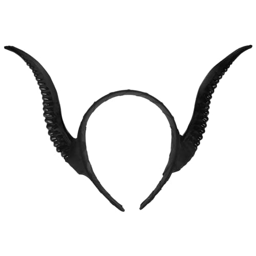 Lurrose Halloween Schafhorn Stirnband Gothic Antelope Hörner Stirnband Teufel Hörner Haarreifen Kopfschmuck für Halloween Kostüm Foto Requisiten von Lurrose