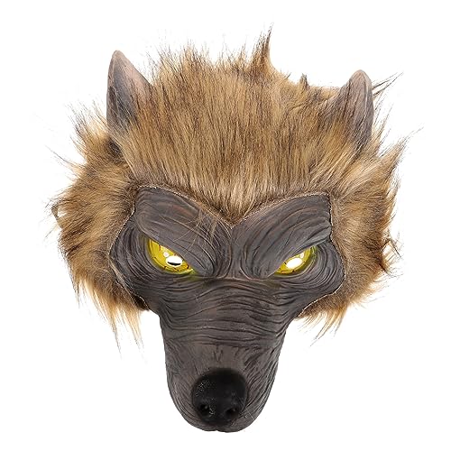 Lurrose Halloween-Werwolfgesicht Fuchsmaske Masken für den Maskenball Wölfe-Maske Halloween-Kostümmaske Tiermaske Halloween menschlicher Kopf schmücken Pfote Kleidung Kind bilden von Lurrose