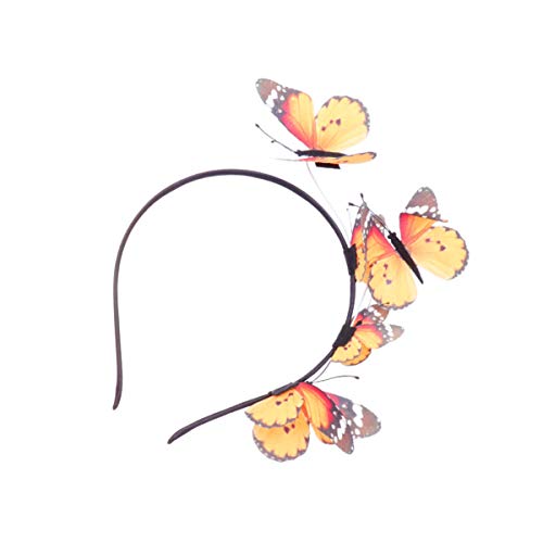 Lurrose Kinder Haarschmuck Schmetterlinge Stirnband. Orange Fascinator Hut Derby Stirnband Festival Krone Halloween Ostern Kostüm Kopfbedeckung Schmetterlingshaar- Shake von Lurrose