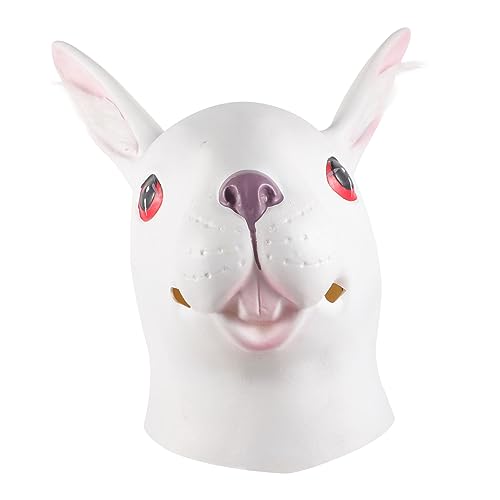 Lurrose Latex-halloween-maske Halloween-tiermaske Halloween-kaninchenmaske Tierkopfmaske Halloween-kostümmaske Gruselige Maske Halloween-requisite Gesichtsmaske Süße Kleidung Hase von Lurrose