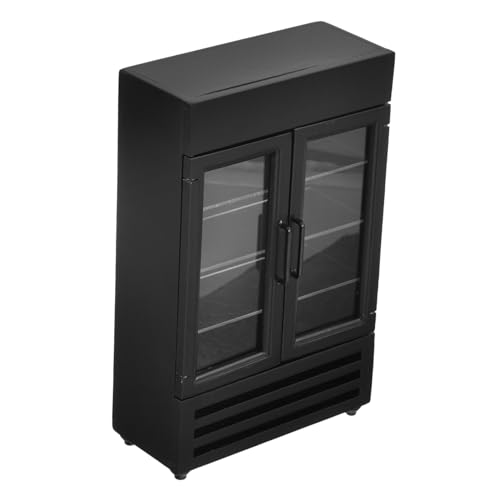 Lurrose Mini House Accessory Puppe Winzig Mini Möbel Miniatur Kühlschrank Miniküche Mini- Mini-gefrierschrank Spielgerät Vortäuschen Mini-hausversorgung Mini - Black Hölzern von Lurrose