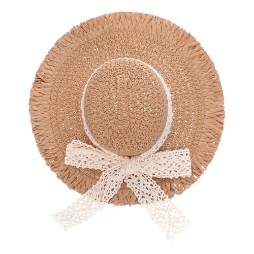 Lurrose Mini-Strohhüte: Bastelpuppenhüte, Ornamente, gewebte Kappen für DIY-Bastelpuppenkostüme, Kleidungsdekorationen, Puppenhauszubehör von Lurrose