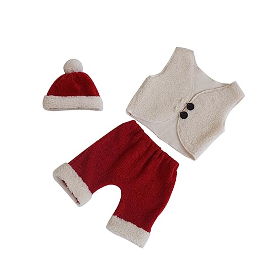Lurrose Neugeborenen Weihnachtskostüm Suit Xmas Shorts Weste Fotografie Requisiten Weiches Material Hautfreundlich Fotoshooting von Lurrose