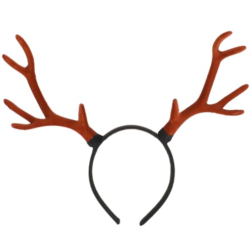 Weihnachten Rentier Geweih Stirnband Groß Hirsch Geweih Haarband Rehhorn Haarreifen Waldtier Kopfschmuck Krone Kopfschmuck für Weihnachten Cosplay Party von Lurrose