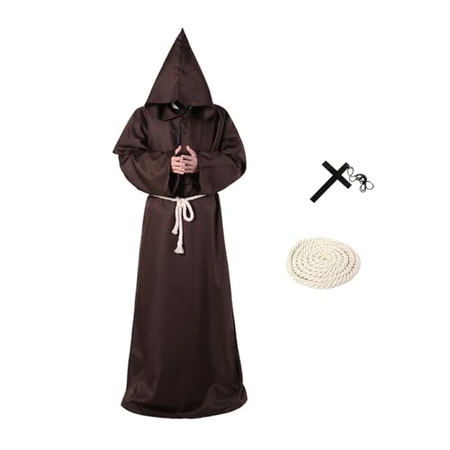 Mönch Kostüm Robe, Prister Robe mit Kapuze, Mönch Priester Gewand, Mittelalter Renaissance Robe, Fancy Dress Mittelalterliche Robe Umhang Kostüme für Halloween,Mittelalterliche,Renaissance,Karneval Mönch Kostüm Robe, Prister Robe mit Kapuze, Mönch Priester Gewand, Mittelalter Renaissance Robe, Fancy Dress Mittelalterliche Robe Umhang Kostüme für Halloween,Mittelalterliche,Renaissance,Karneval von Lusacy