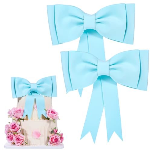 2 Stück Tortendeko Schleife Extra Grosse Eva Foam Schleife Kuchenaufsatz Romantische Kuchen Deko Verwendbar für Mädchen Geburtstag Hochzeit Party Dekoration (Blau) 2 Stück Tortendeko Schleife Extra Grosse Eva Foam Schleife Kuchenaufsatz Romantische Kuchen Deko Verwendbar für Mädchen Geburtstag Hochzeit Party Dekoration (Blau) von Lusofie