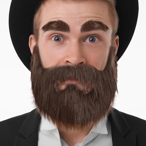 Lusofie Schnurrbart Zum Ankleben Künstliche Bärte und Augenbrauen selbstklebender Schnurrbart für Cosplay Halloween Cosplay-Kostüm Mottopart Verkleidung Lusofie Schnurrbart Zum Ankleben Künstliche Bärte und Augenbrauen selbstklebender Schnurrbart für Cosplay Halloween Cosplay-Kostüm Mottopart Verkleidung von Lusofie