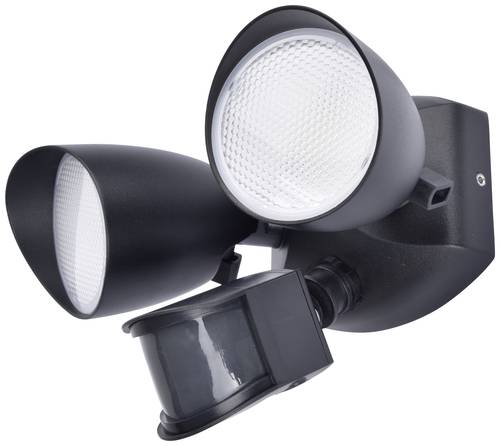 Lutec SHRIMP + PIR 7622222012 LED-Außenwandleuchte mit Bewegungsmelder LED LED 23.5W Schwarz von Lutec