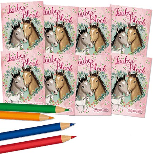 Lutz Mauder 8 x Zauberblöckchen * TAPIRELLA Pferde * in DIN A8 Plus Buntstifte im Set | Zauberblock Mitgebsel für Kindergeburtstag | Pferd Pony Fohlen Lutz Mauder 8 x Zauberblöckchen * TAPIRELLA Pferde * in DIN A8 Plus Buntstifte im Set | Zauberblock Mitgebsel für Kindergeburtstag | Pferd Pony Fohlen von Lutz Mauder