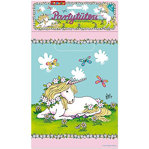 8 Partytüten * EINHORN * für Party und Geburtstag // Kindergeburtstag Kinder Feier Fete Set Mädchen Rosa Pink Tüten Geschenktüten Mitgebsel-Tüten Unicorn Magie von Lutz Mauder