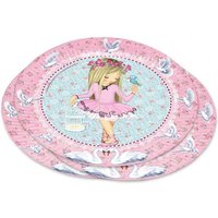 Ballerina Teller, 8er Pack, 22,8cm, für den Geburtstag kleiner Mädchen von Lutz Mauder
