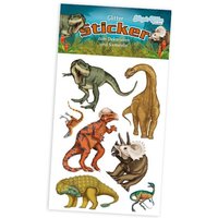 Dino-Glitzersticker mit T-Rex, Raptor und Langhals, 1 Karte Dino-Glitzersticker mit T-Rex, Raptor und Langhals, 1 Karte von Lutz Mauder