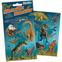 Dinosaurier Stickerbögen mit 15 Stickern und Metallic-Effekt von Lutz Mauder