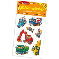 Glitzersticker Baustelle, 1 Karte mit Bagger, Planierraupe, Mischer etc. Glitzersticker Baustelle, 1 Karte mit Bagger, Planierraupe, Mischer etc. von Lutz Mauder