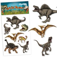 Glitzersticker Dinosaurier, coole Kinder-Sticker für Dino-Mottoparty, 1 Karte Glitzersticker Dinosaurier, coole Kinder-Sticker für Dino-Mottoparty, 1 Karte von Lutz Mauder