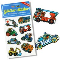 Glitzersticker Fahrzeuge, 1 Karte, Traktor, Krankenwagen, Feuerwehr... Glitzersticker Fahrzeuge, 1 Karte, Traktor, Krankenwagen, Feuerwehr... von Lutz Mauder