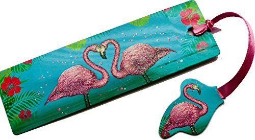 Lutz Mauder Glitzer Lesezeichen * PINK Flamingo * mit Kordel und Anhänger Geschenk Bücher Buch Kinder Lesen Mitgebsel Glitter von Lutz Mauder
