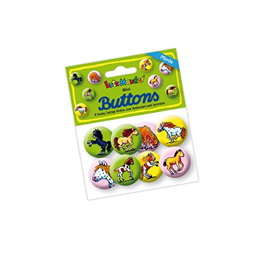 Mauder Verlag 8 Mini Button * Pferde * mit Anstecknadel vom Lutz 67232 // Kinder Geburtstag Mitgebsel Geschenk Party Buttons Set Pony Reiten von Lutz Mauder