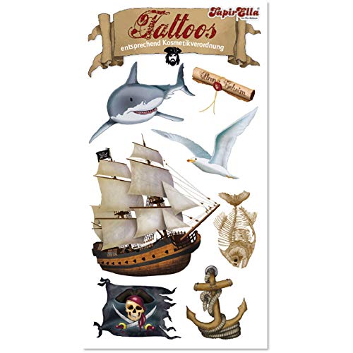 Tattoos * Piratenschiff * vom Mauder-Verlag | 44673 | Piraten Kinder Kindertattoo Tatoo Tatto Kindergeburtstag Geburtstag Mitgebsel Geschenk von Lutz Mauder