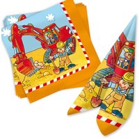 Servietten für Baustelle Kindergeburtstag, 20 Stück Papierservietten von Lutz Mauder