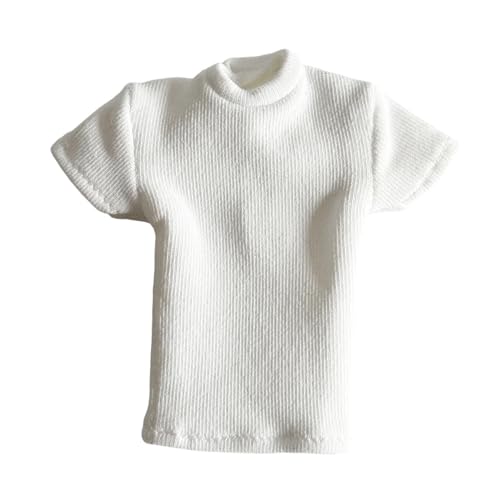 Luwecf 1/12 Damen-T-Shirt, handgefertigte Puppenkleidung, Miniatur-Kleidung, 6-Zoll-Actionfigur, Modell für 6 Zoll, Weiss von Luwecf