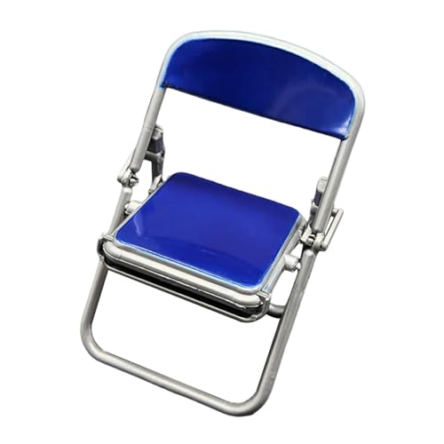 Luwecf 1/12 Mini Klappstuhl Puppenzubehör für 6 Zoll Figuren Im Puppenraum, Blau von Luwecf