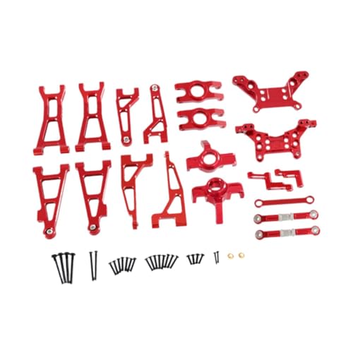 Luwecf 1/16 RC Auto Modifikationsset Lenkung Zubehör CNC Metall für Fahrzeuge 16207 Und 16210, Rot von Luwecf