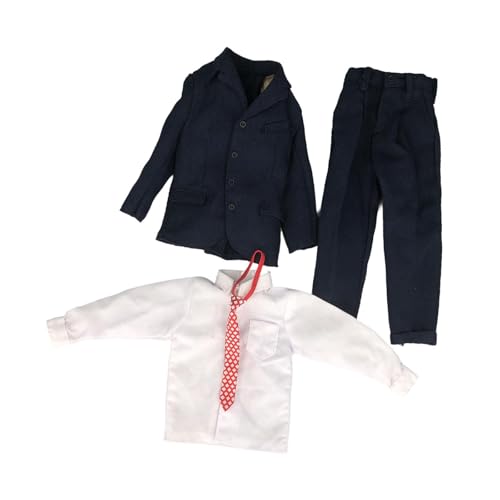 Luwecf 1/6 Männliche Figurenkleidung, Anzugjacke mit Hosenhemd Und Krawatte für 12 Zoll Puppen, Rote Kouster Kleine Luwecf 1/6 Männliche Figurenkleidung, Anzugjacke mit Hosenhemd Und Krawatte für 12 Zoll Puppen, Rote Kouster Kleine von Luwecf