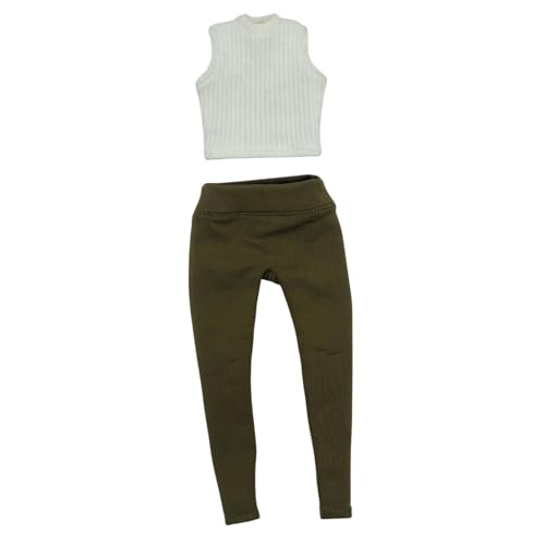 Luwecf 1/6 Weste mit Hose, Gestricktes Kurzes Tanktop, Stylisches ärmelloses Top, Lässiges Basic Tanktop für 12 Zoll Figuren, Zubehör, Weiß Luwecf 1/6 Weste mit Hose, Gestricktes Kurzes Tanktop, Stylisches ärmelloses Top, Lässiges Basic Tanktop für 12 Zoll Figuren, Zubehör, Weiß von Luwecf