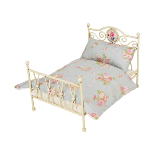 Luwecf 1/6 puppenhaus Bett Puppenhaus Miniatur Bett Schlafzimmer Möbel Mini Bett für Zimmer Schlafzimmer, c Luwecf 1/6 puppenhaus Bett Puppenhaus Miniatur Bett Schlafzimmer Möbel Mini Bett für Zimmer Schlafzimmer, c von Luwecf