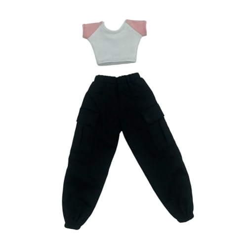 Luwecf 1/6 weibliche Figur Kleidung Mode Kurzarm T-Shirt und Hose Mini handgefertigt für 12'' Zoll Puppenfiguren, Rosa Luwecf 1/6 weibliche Figur Kleidung Mode Kurzarm T-Shirt und Hose Mini handgefertigt für 12'' Zoll Puppenfiguren, Rosa von Luwecf