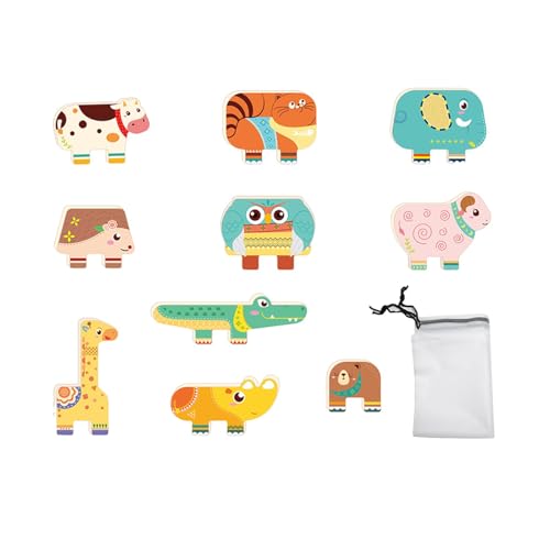 Luwecf 10 Stücke Tierblöcke Stapelung Spielzeugbilanz Game Building Blocks für 2 Jahre alte von Luwecf