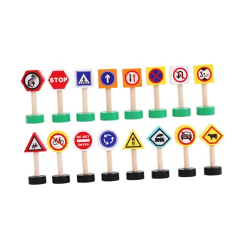 Luwecf 16x Holz Verkehrs Zeichen Vorschule Lernen Spielzeug Kognitiven Eisenbahn Track Zubehör Pädagogisches für Klassenzimmer Jungen Und Mädchen Kinder, Style B Luwecf 16x Holz Verkehrs Zeichen Vorschule Lernen Spielzeug Kognitiven Eisenbahn Track Zubehör Pädagogisches für Klassenzimmer Jungen Und Mädchen Kinder, Style B von Luwecf
