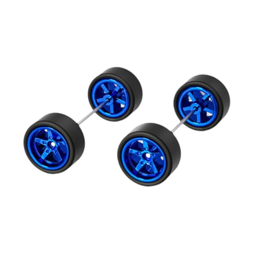 Luwecf 2 Stück 1: 64 RC Autoräder und Reifen Ersatzteil Ersatzteile RC Upgrade Teil mit Autorädern Achsen für Automodelle Jungen, Blau von Luwecf