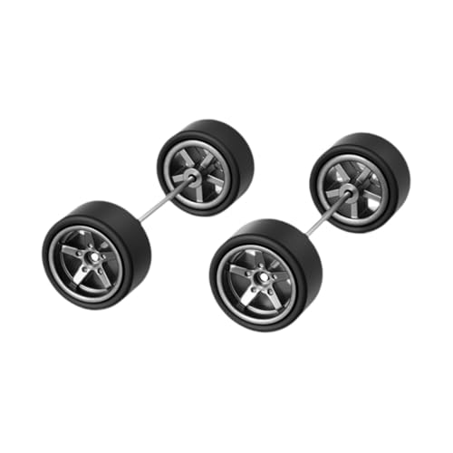 Luwecf 2 Stück 1: 64 RC Autoräder und Reifen Ersatzteil Ersatzteile RC Upgrade Teil mit Autorädern Achsen für Automodelle Jungen, Grau von Luwecf