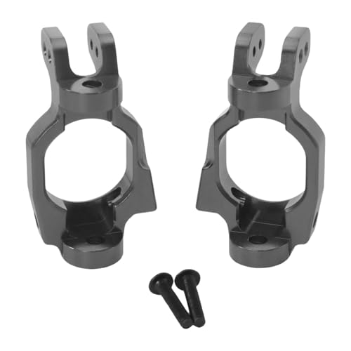 Luwecf 2 Stück Radträger Achsschenkel Und Lenkhebelträger Aus Metall mit 8 Grad Nachlauf für Verbesserte Kurvenleistung für 1/7 Rc Fahrzeuge Und, Silber von Luwecf