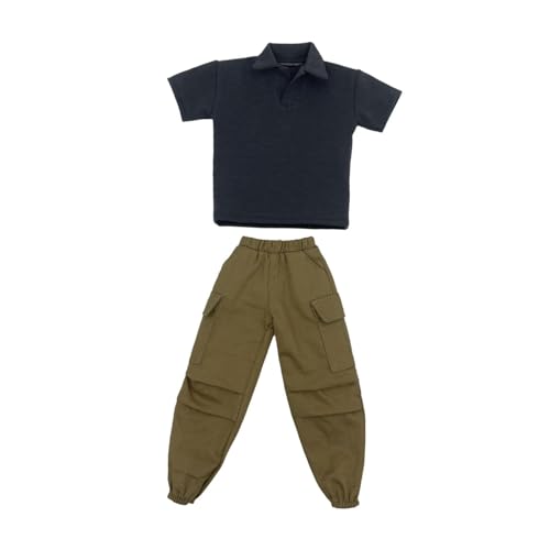 Luwecf 2 Stücke 1:6 T-Shirt mit kurzen Ärmeln und Hose für Puppen, Dunkelgrau Luwecf 2 Stücke 1:6 T-Shirt mit kurzen Ärmeln und Hose für Puppen, Dunkelgrau von Luwecf