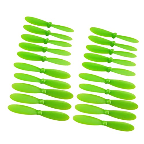 Luwecf 20 Stück Propeller Rotorblätter Ersatzpropeller Drohnen Teile Aus Leichtem Kunststoffmaterial für Optimale Flugleistung für RC Piloten mit H107, Grün, 5,5 cm von Luwecf