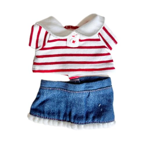 Luwecf 20 cm Puppenbekleidung für Kreative Geschenke, Puppenzubehör Und Miniaturmode, Roter Streifenrock Luwecf 20 cm Puppenbekleidung für Kreative Geschenke, Puppenzubehör Und Miniaturmode, Roter Streifenrock von Luwecf