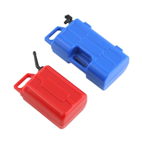 Luwecf 2X 1/10 Simulation Simulation Gas Kraftstoff kann Kraftstoffbehälter Öl Trommel dekorative simulierte Dekoration für SCX10 1:10 Crawler SETTEN, Blau Und Rot von Luwecf