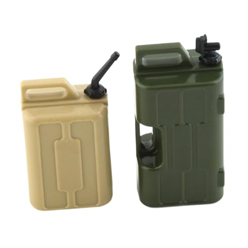 Luwecf 2X 1/10 Simulation Simulation Gas Kraftstoff kann Kraftstoffbehälter Öl Trommel dekorative simulierte Dekoration für SCX10 1:10 Crawler SETTEN, Grün Und Khaki von Luwecf