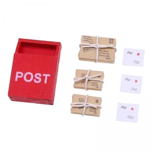 Luwecf 2x7Pcs 1/12 Puppenhaus Miniatur Mailbox Paket Modell Fotografische Requisiten Exquisite von Luwecf