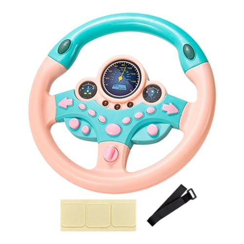 Luwecf 3 Stück Lenkrad Spielzeug Simuliertes Fahrcontroller Kinder Fahrer Auto Spiel Musikalisches Lernspielzeug mit Licht Aus PP Material für Rollenspiele, Rosa von Luwecf