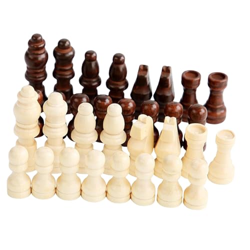 Luwecf 32x Schachfiguren aus Holz, Figurenstücke, Puzzlestücke, Spiele Schachfiguren, Schachspielfiguren für Schachbrett-Dame-Spiel, l von Luwecf