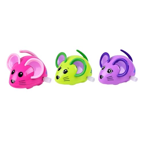 Luwecf 3X Uhrwerk Mäuse Spielzeug, Laufendes, Springendes Rattenspielzeug Zum Füllen von Geschenktüten zu Ostern von Luwecf