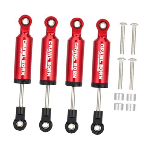 Luwecf 4 Stück RC Dämpfer Set, Legierung, Öl Dämpfer mit Schraube für 1/10 RC Modell, Rot Luwecf 4 Stück RC Dämpfer Set, Legierung, Öl Dämpfer mit Schraube für 1/10 RC Modell, Rot von Luwecf