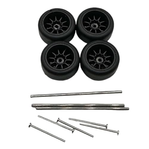 Luwecf 4 Stücke Hochleistungs-RC Auto Räder und Reifen Set für Miniaturfahrzeuge, Schwarzer Stil A von Luwecf